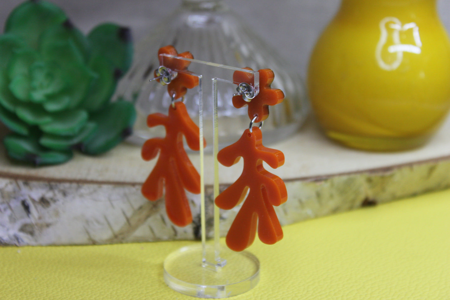 Corail Bo / boucles d'oreilles