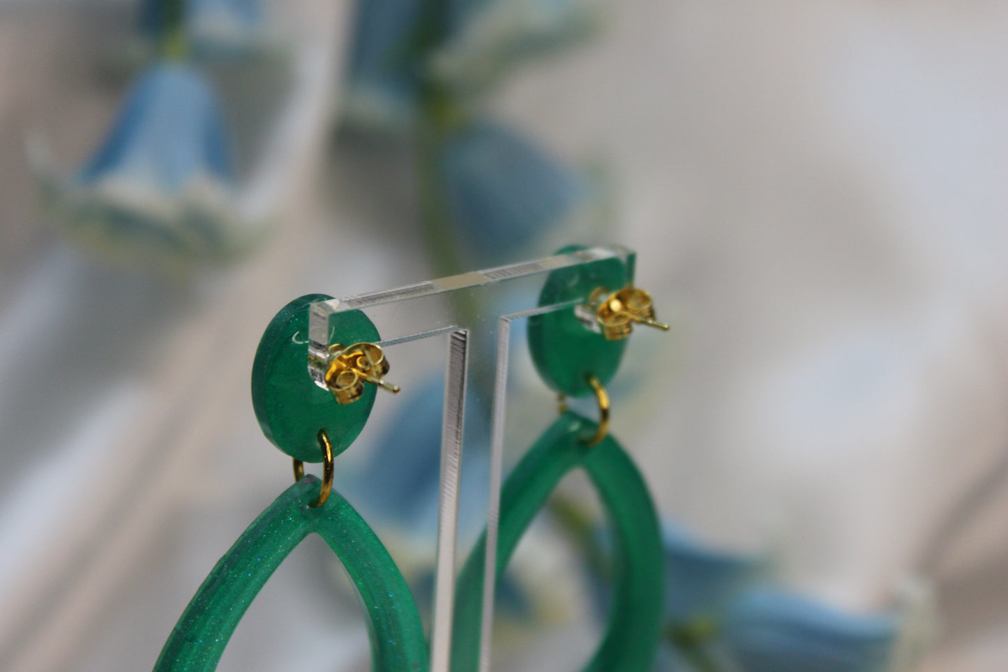 Rétro jade / boucles d'oreilles