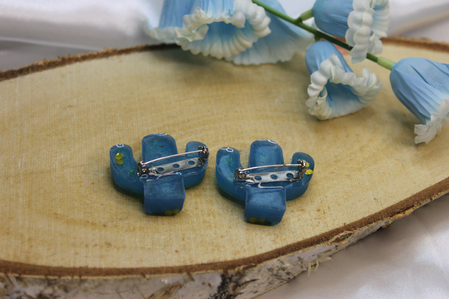 Catcus bleu / broches