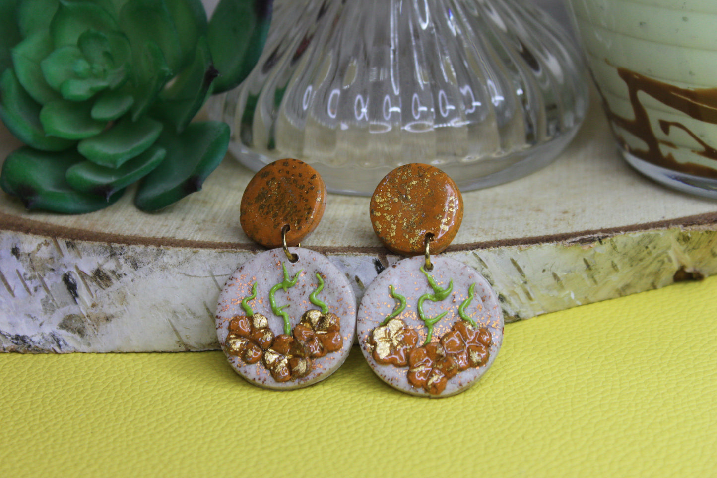 Pumpkin gold / boucles d'oreilles