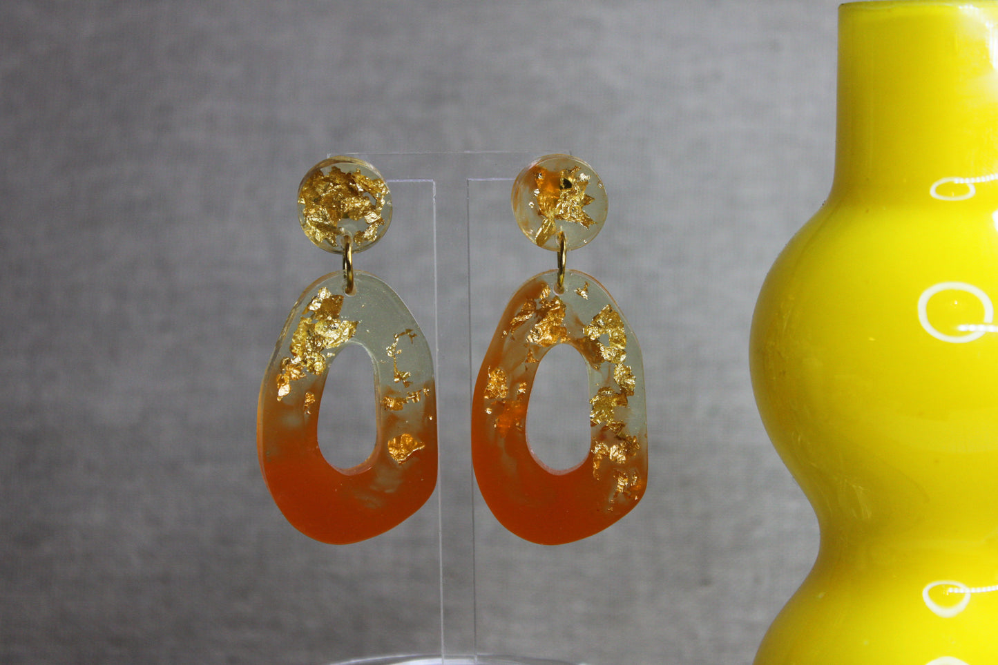 Orange gold Pep's / boucles d'oreilles