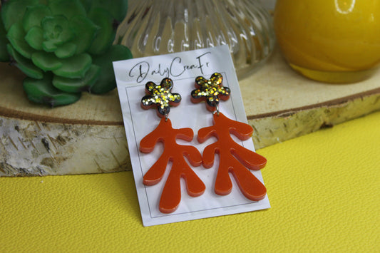 Corail Bo / boucles d'oreilles