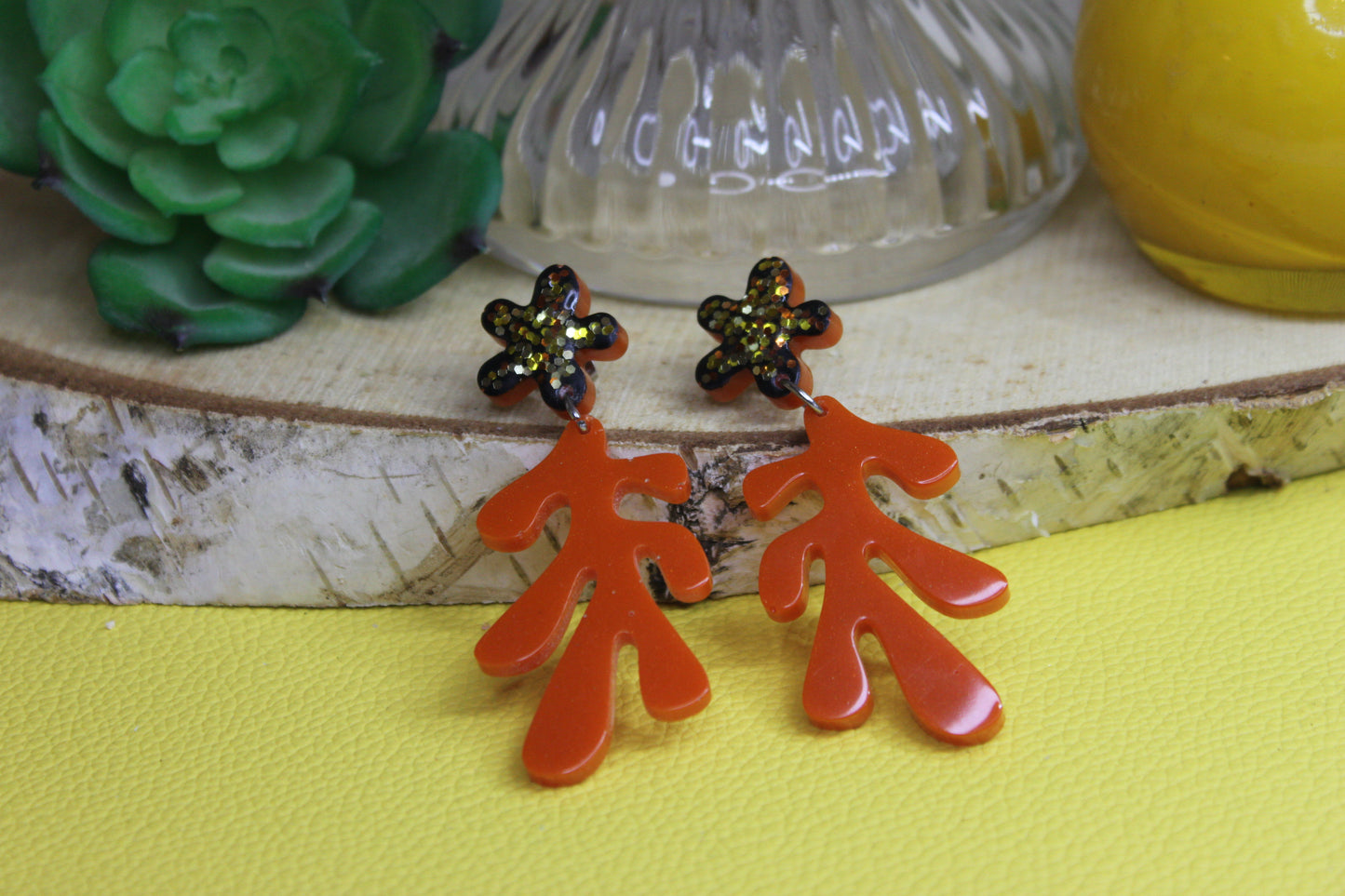 Corail Bo / boucles d'oreilles