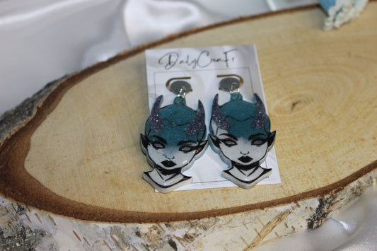 Diablesse bleu / boucles d'oreilles