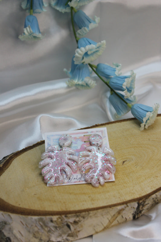 White leaf / boucles d'oreilles