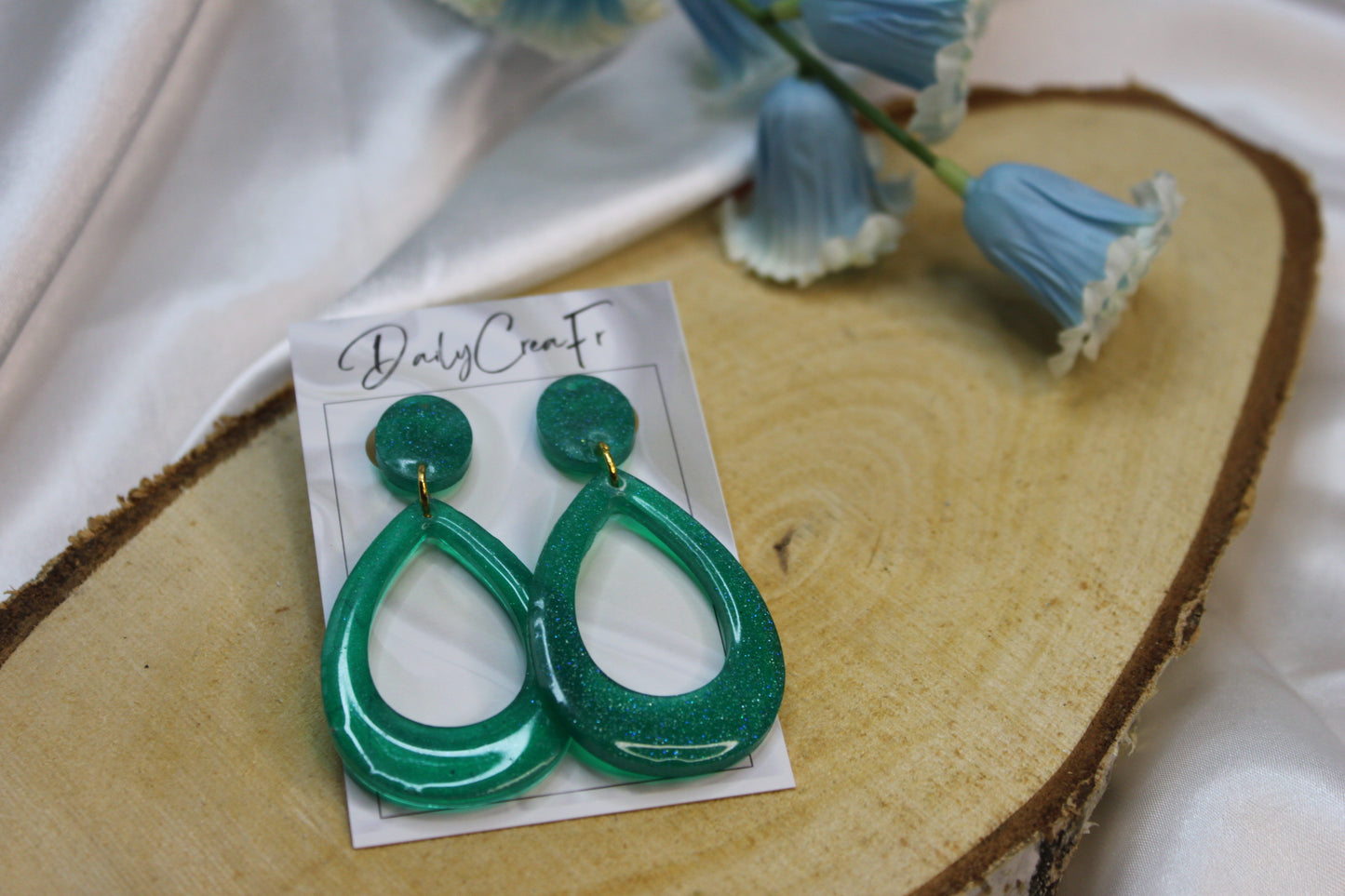 Rétro jade / boucles d'oreilles