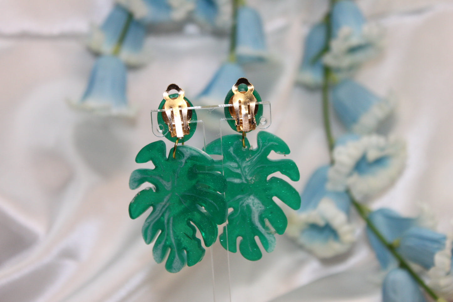 Rétro jade / boucles d'oreilles