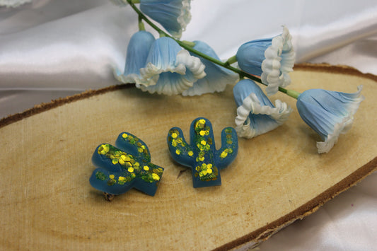 Catcus bleu / broches