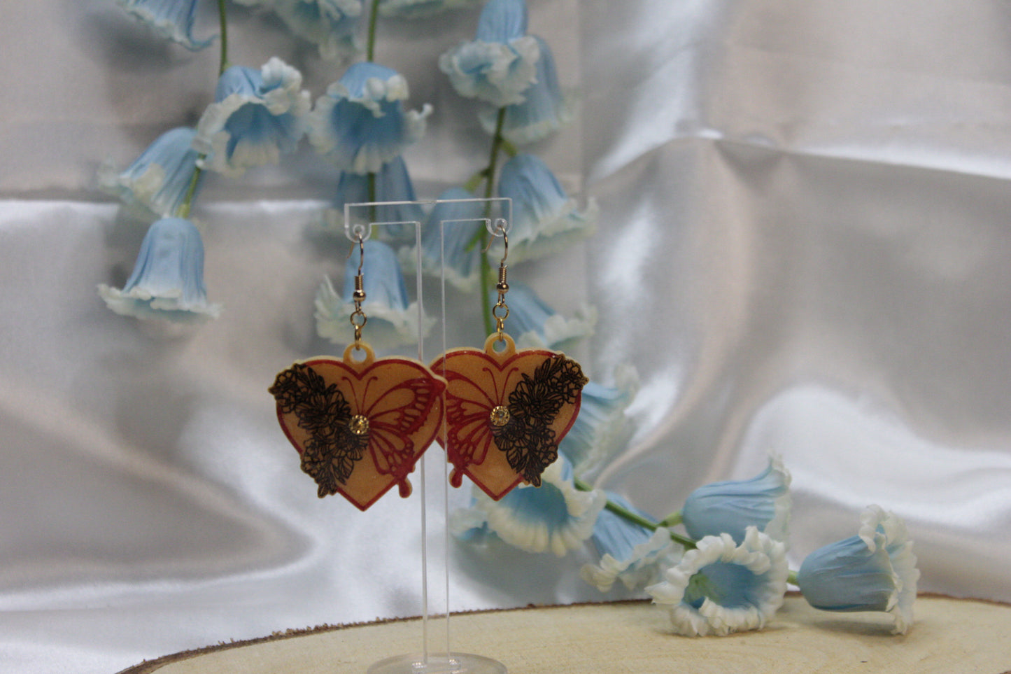 Heart butterfly / boucles d'oreilles