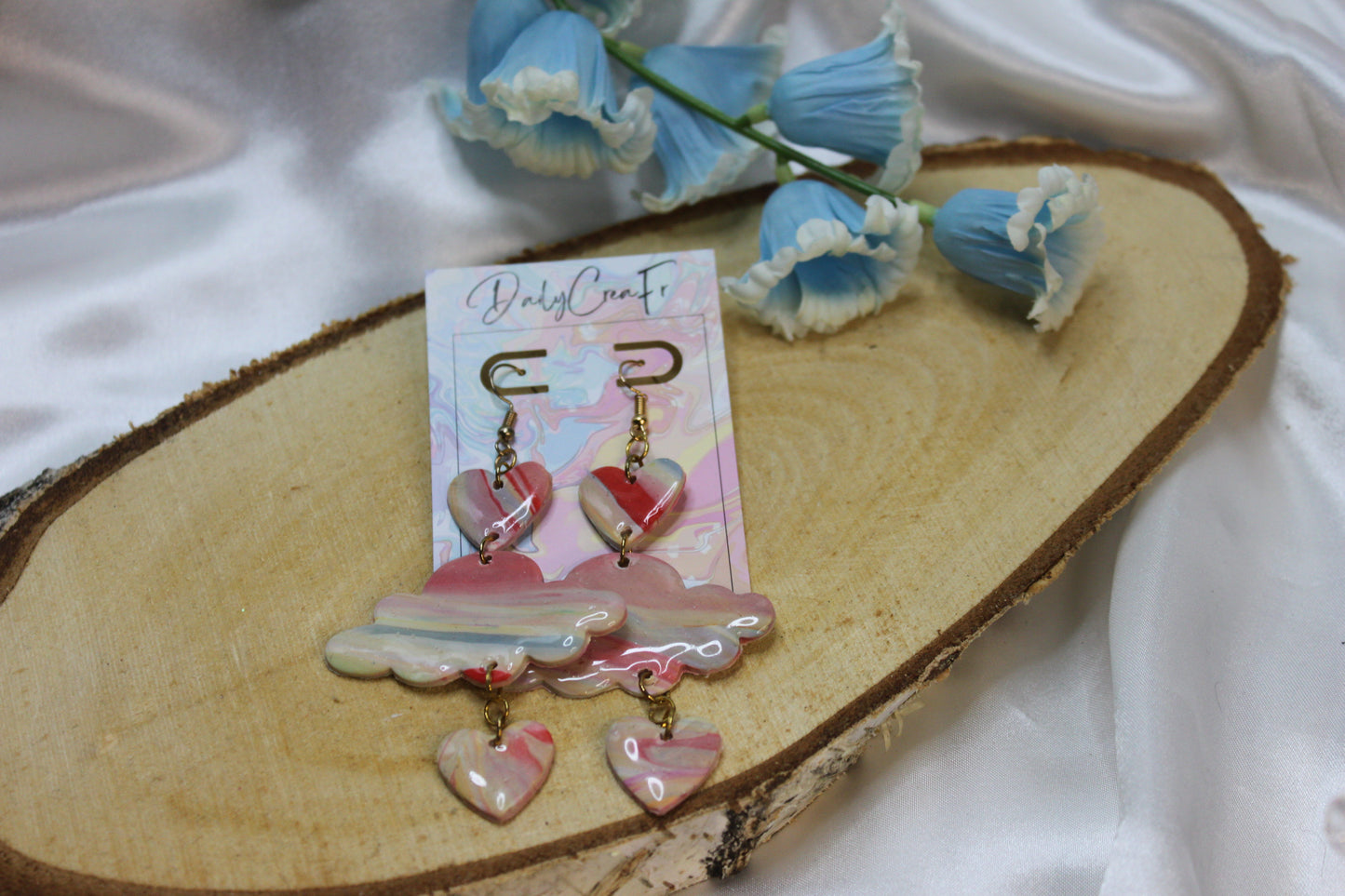 Heart cloud / boucles d'oreilles