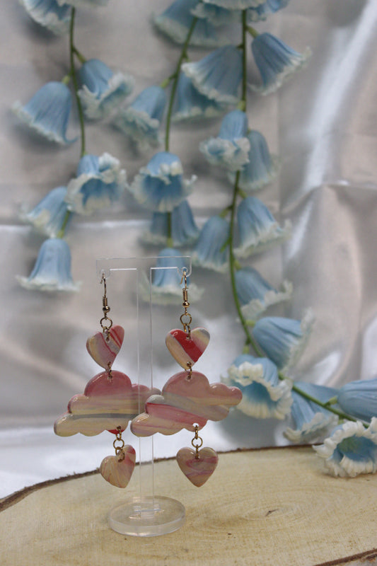 Heart cloud / boucles d'oreilles