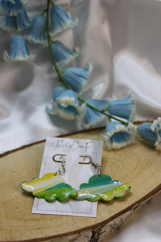 Green cloud / boucles d'oreilles